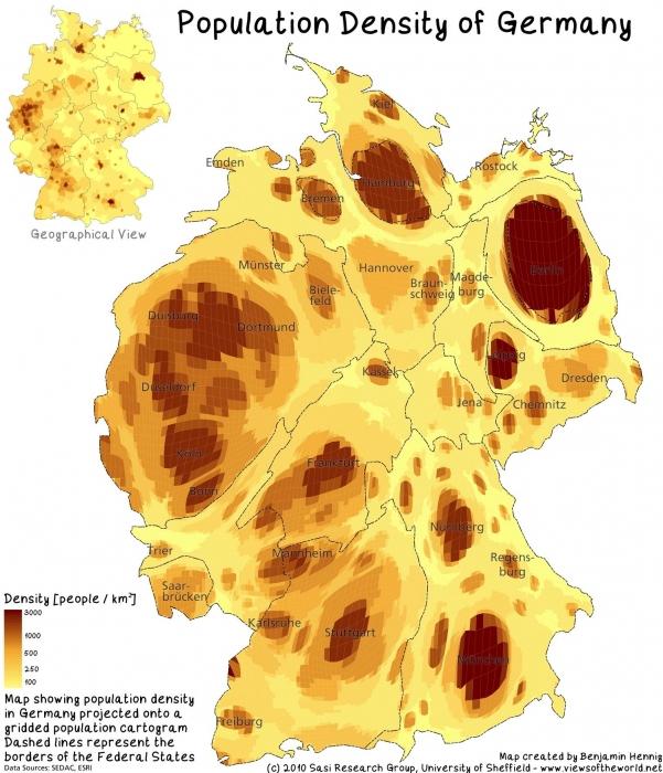 Плотность населения германии