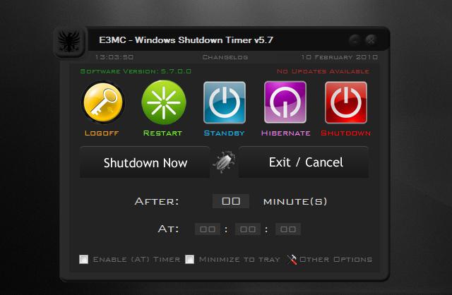 Windows Vista Auto Shutdown Timer