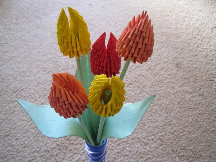 модульное оригами тюльпан