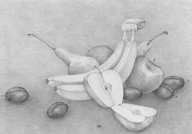как нарисовать натюрморт с фруктами