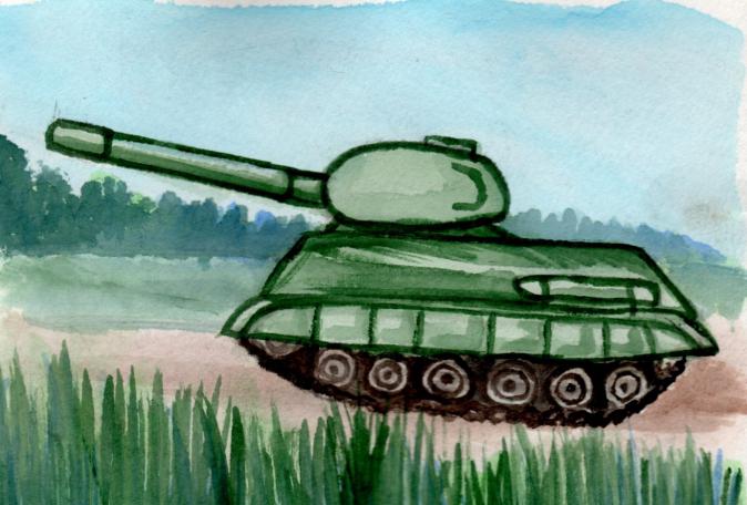 как красиво нарисовать танк 