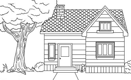 Как нарисовать дом с помощью карандашей, линейки и акварельных красок