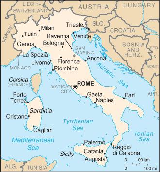 достопримечательности италии на карте 