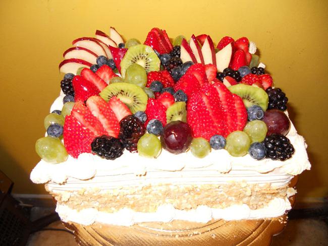рецепт бисквитного торта с фруктами