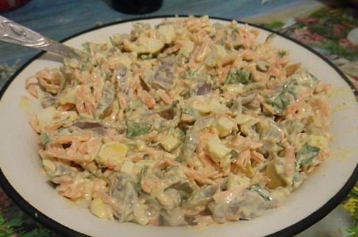 рецепт желудки куриные салат 