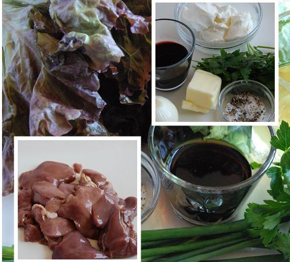теплый салат с куриной печенью и кедровыми орешками