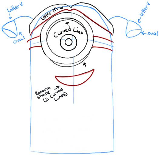 как нарисовать миньона карандашом 