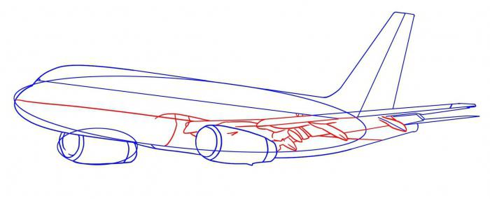 нарисовать самолет поэтапно