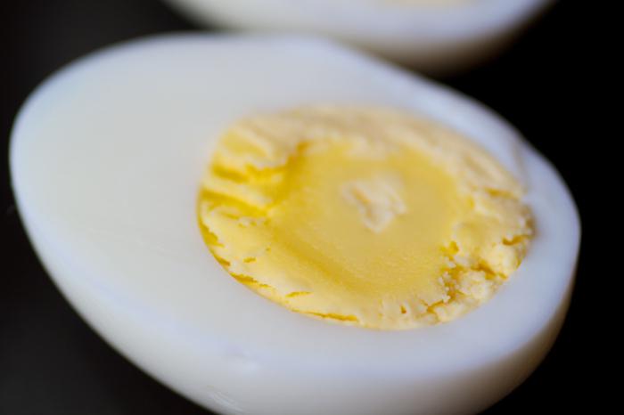 сколько калорий в вареном яйце без желтка