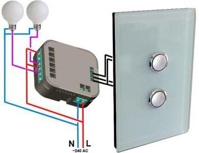 Схема подключения двойного выключателя