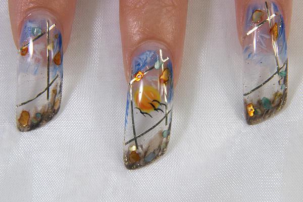 аквариумный дизайн ногтей