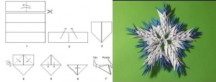 модульное оригами снежинка мастер класс
