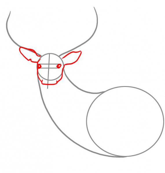 как нарисовать новогоднего оленя 
