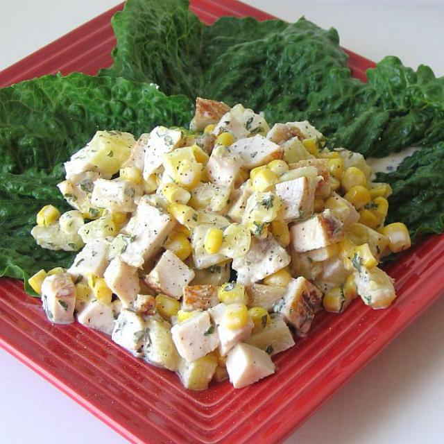 куриный салат с ананасами