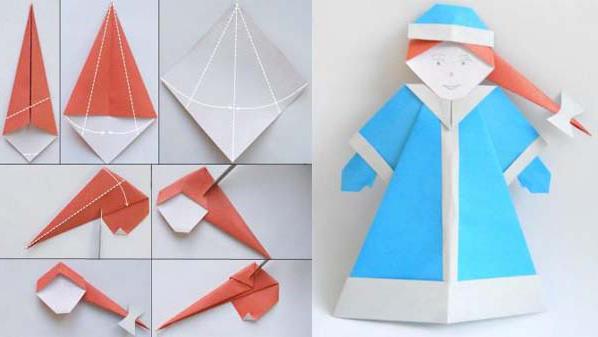 дед мороз оригами схема