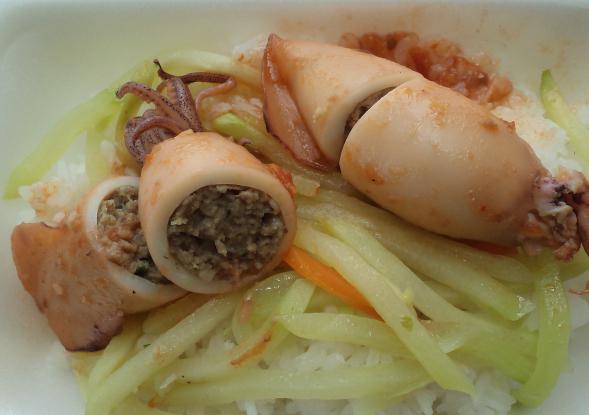 кальмары фаршированные рисом и грибами