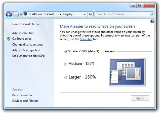 windows 7 разрешение экрана