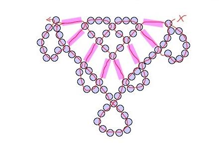 схемы плетения колье из бисера