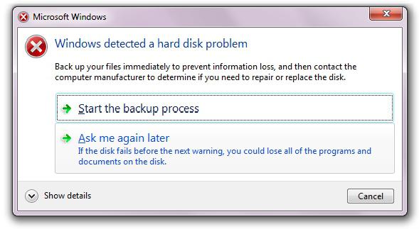 если windows обнаружила неполадки жесткого диска
