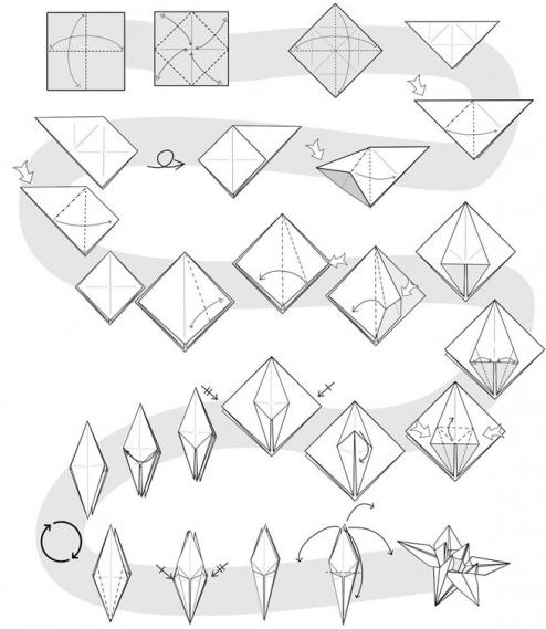 лилия оригами схема