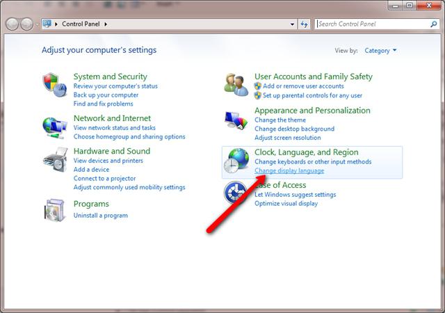 как поменять язык на компьютере windows 7