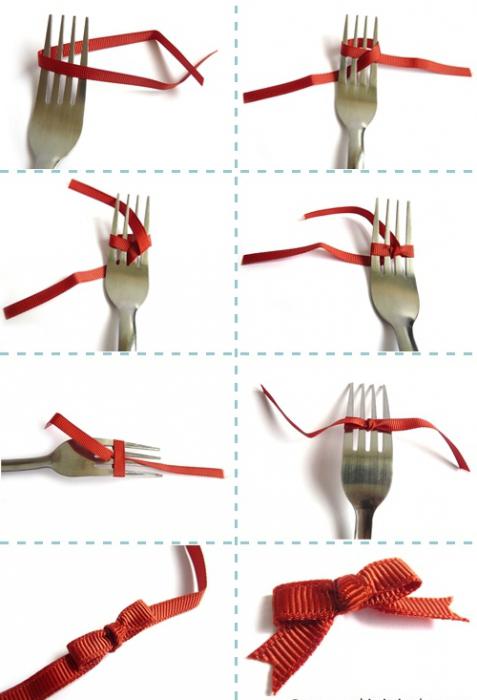 как завязать бантик на вилке