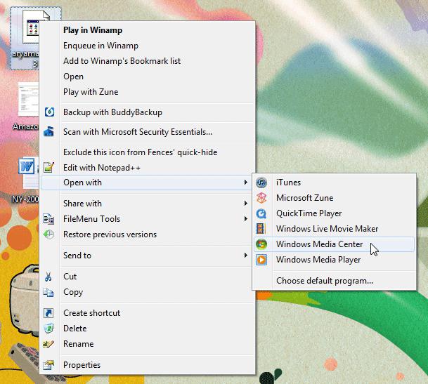 контекстное меню windows