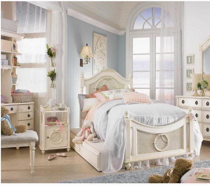 интерьер спальни в стиле шебби шик фото