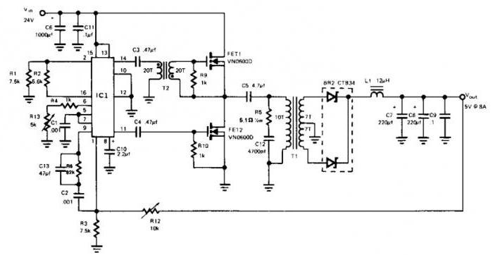схема импульсного блока питания 
