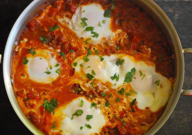 вкусная яичница с помидорами