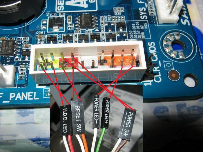 Подключение передней панели к материнской плате Gigabyte