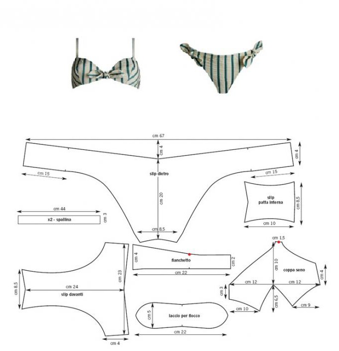 выкройка купальника раздельного