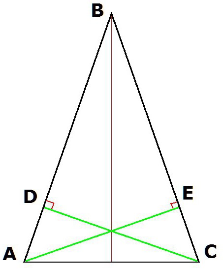 медиана в равнобедренном треугольнике