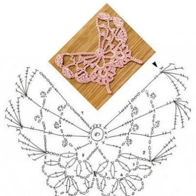 бабочка крючком схема