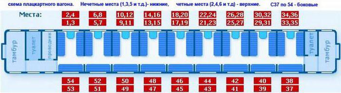 схема вагона плацкарт 