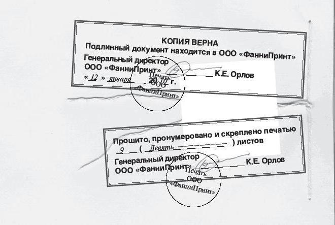 как правильно прошить документы образец