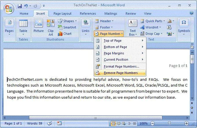 ворд как убрать нумерацию с первой страницы