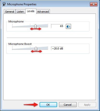 как настроить микрофон на ноутбуке windows 7
