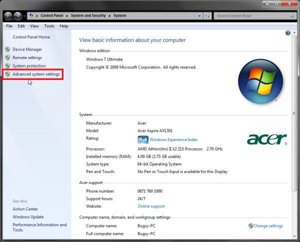 размер файла подкачки windows 7