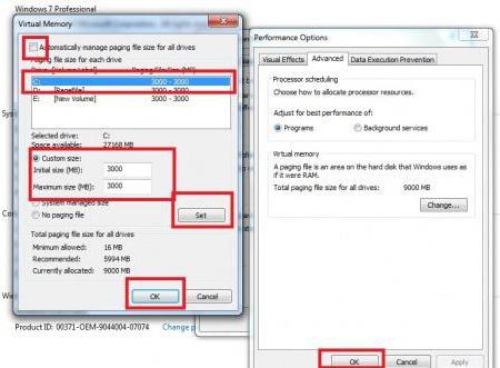 как настроить файл подкачки на windows 7 