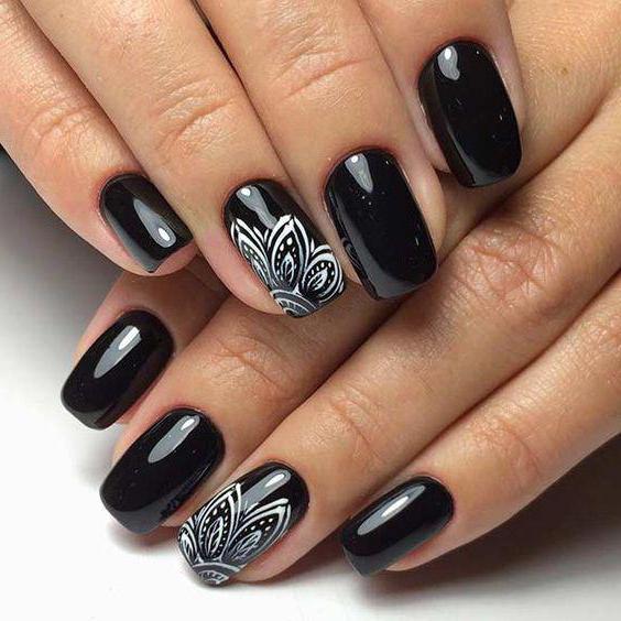 дизайн черных ногтей