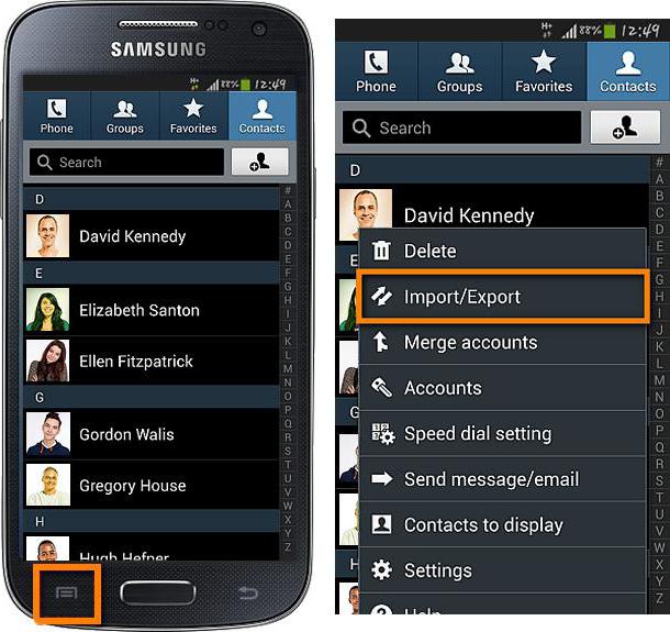 перенести контакты с телефона на телефон android