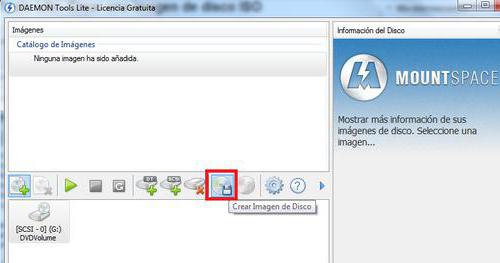 как в daemon tools создать образ диска