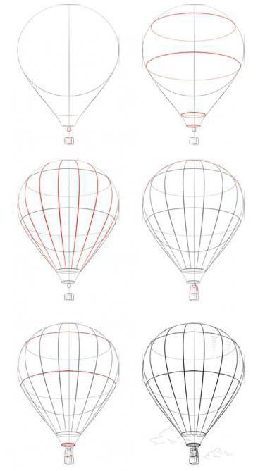 как нарисовать воздушный шар поэтапно