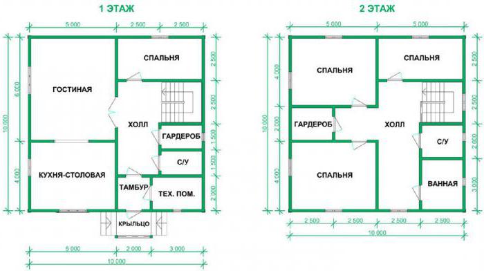план дома 10 на 10 двухэтажный 