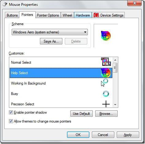 как настроить мышку на ноутбуке windows 7