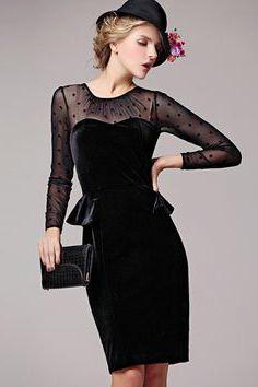 велюровое черное платье фото