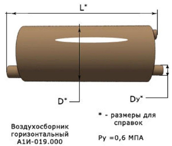 горизонтальный воздушный ресивер