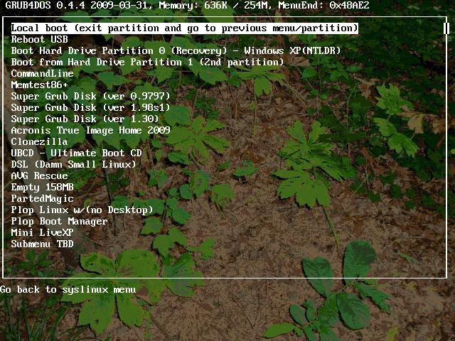 меню grub4dos