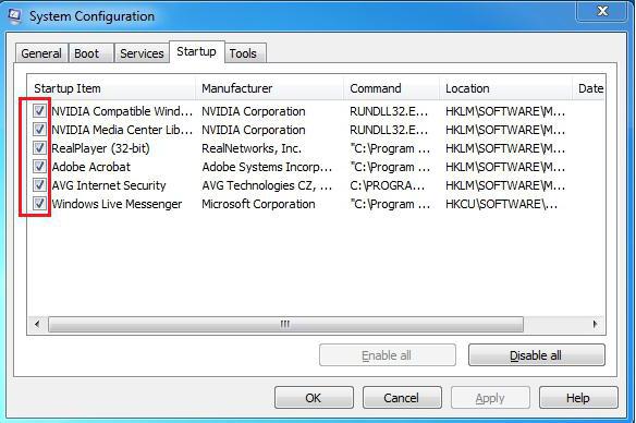 windows 7 как убрать программы из автозагрузки